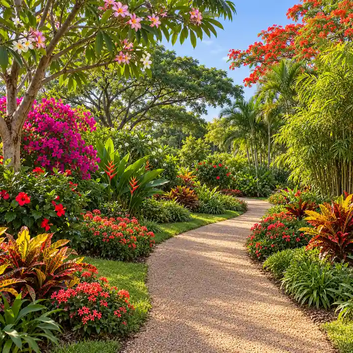 Vaswani Bagalur landscaped grounds with planting and paths, artist's impression Vaswani Bagalur landscaped grounds with planting and paths, artist's impression