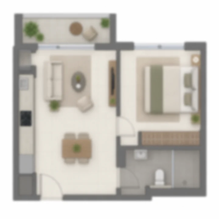 Vaswani Bagalur indicative apartment layout A, blurred artist's impression Vaswani Bagalur indicative apartment layout A, blurred artist's impression